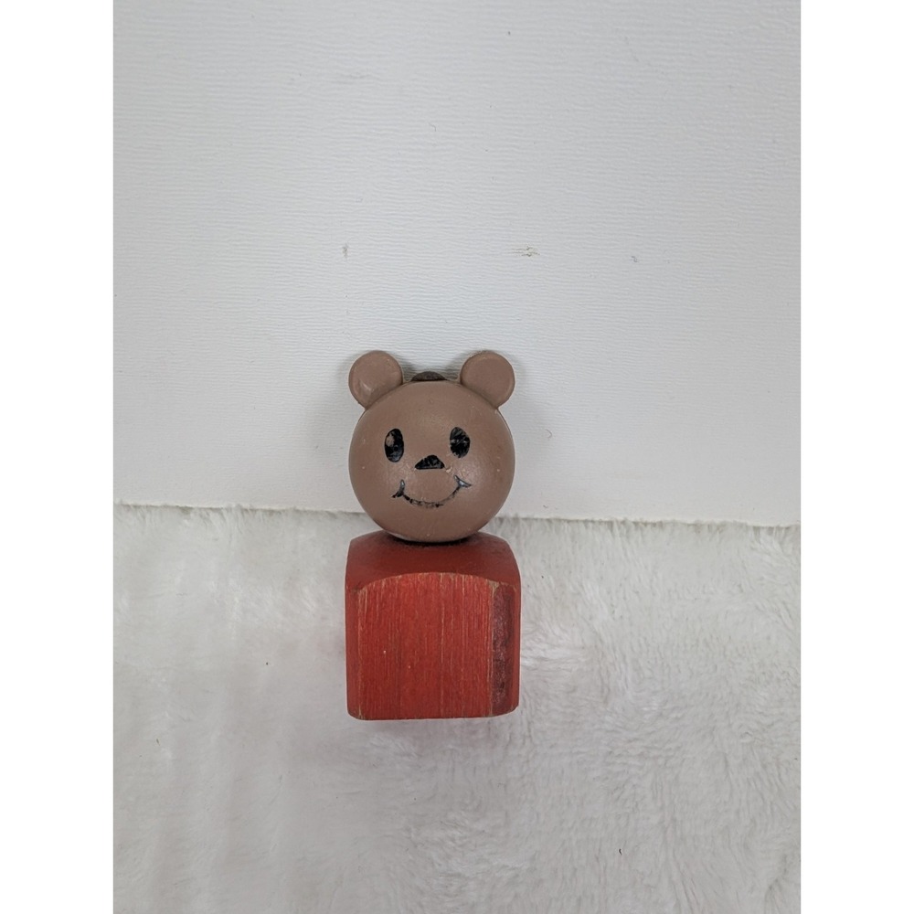 Vintage Fisher Price Goldilocks Three Bears Wooden Baby Bear 1960s Little People